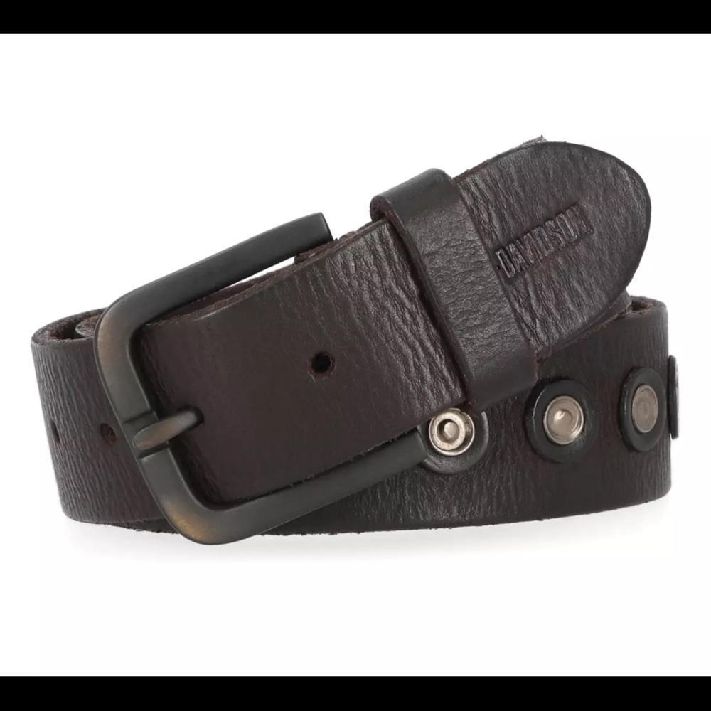 ✔️HARLEY DAVIDSON MENS BELT WITH RIVETS ANTIQUE FINISH